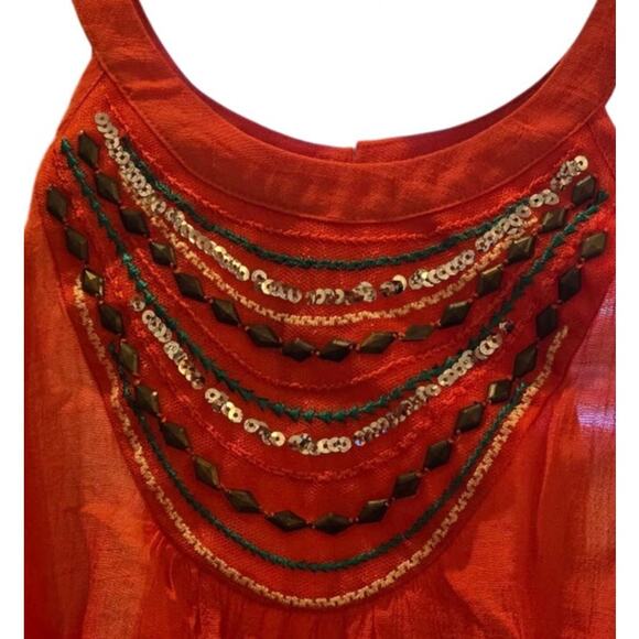 BCX Embellished Halter Tank Top in Orange – EUC Size XS - Picture 3 of 4